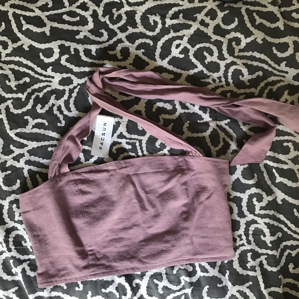 Purple crop halter top - Picture 5 of 6